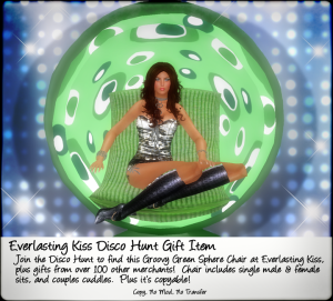Everlasting Kiss Disco Hunt Item - Groovy Green Sphere Chair